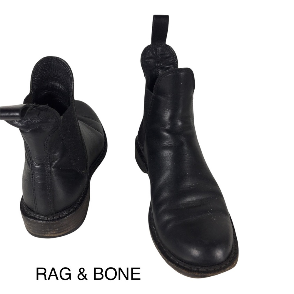 Rag & Bone Black LEATHER Spencer Chelsea Boot Size 36.5EU 6.5 USA